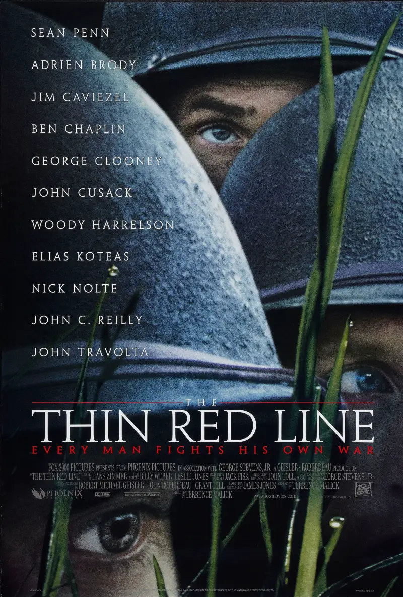 Filmo "Plona raudona linija" plakatas